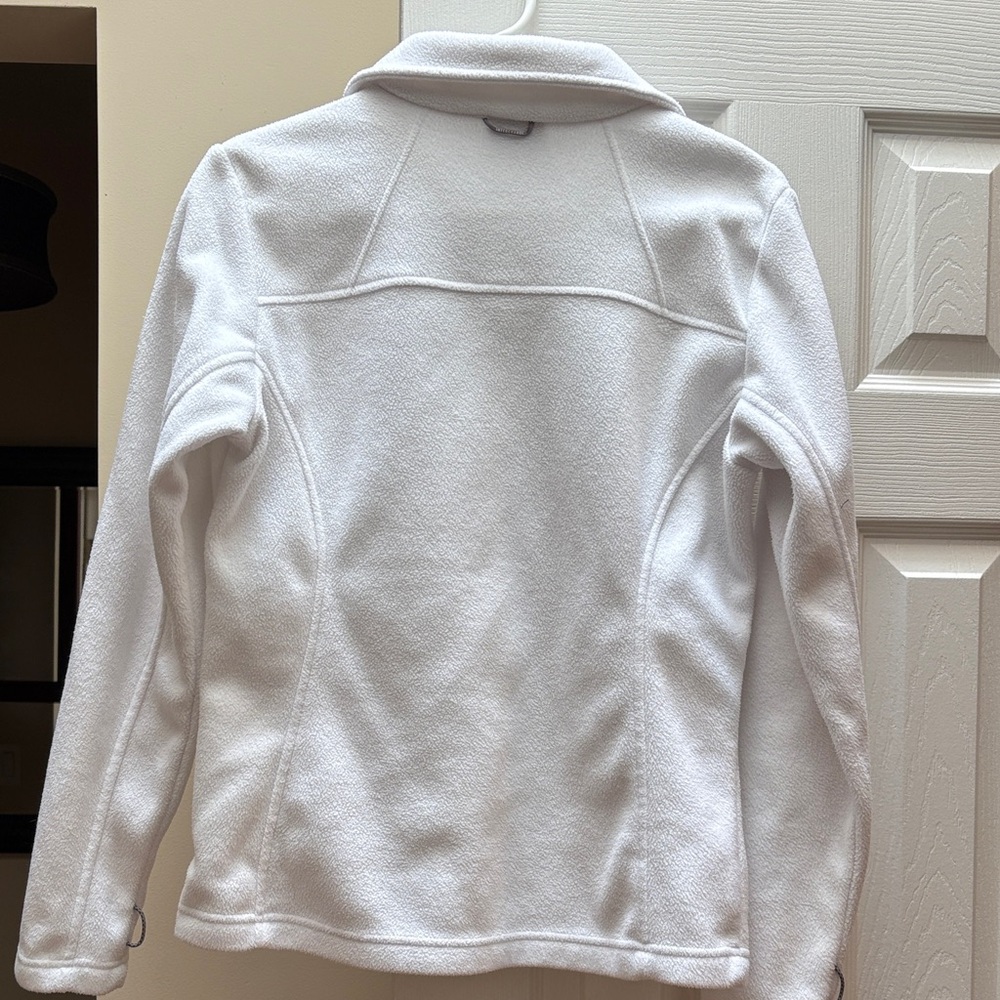 Columbia Women's White Utility Jacket fleece Medium EUC Full zip front - Picture 8 of 12